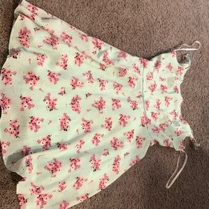 Teal cherry blossom dress